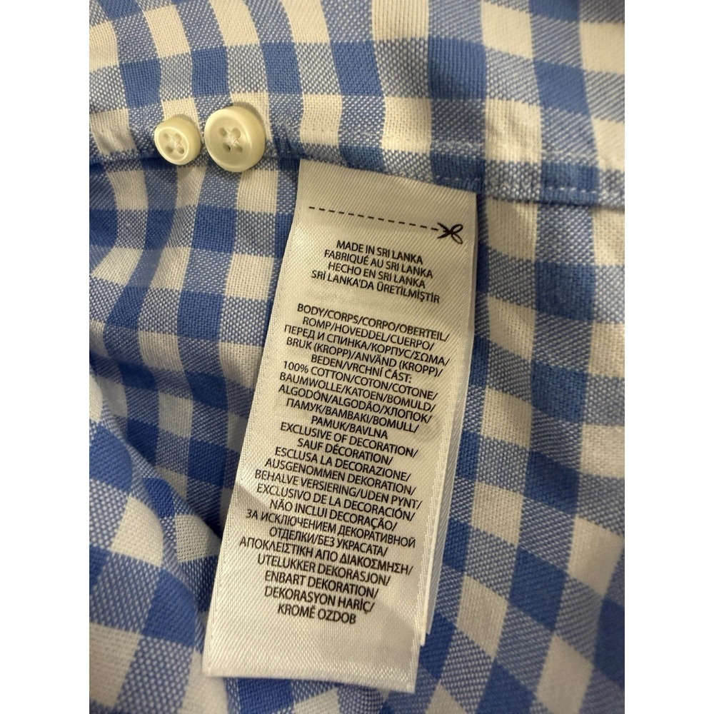Polo Ralph Lauren Shirt Mens 2XB 2TG Blue GINGHAM Palm Tree Embroidered Oxford - Picture 9 of 10